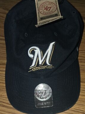 '47 Brand Navy Blue Hat with Red Logo Tag